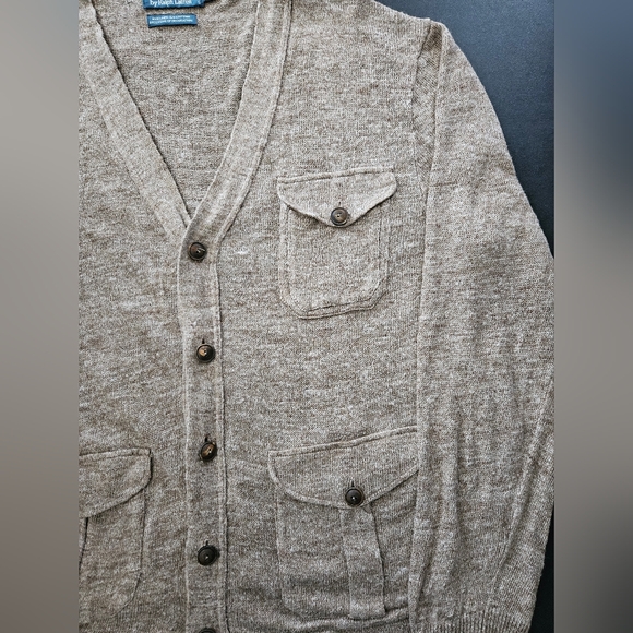 NWOT - Polo by Ralph Lauren - Linen Blend Tan Oversize Cardigan - Size XL - Picture 3 of 7